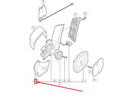 NEW VW CADDY 2K FRONT RIGHT DOOR MIRROR LOWER TRIM 2K58576049B9 ORIGINAL