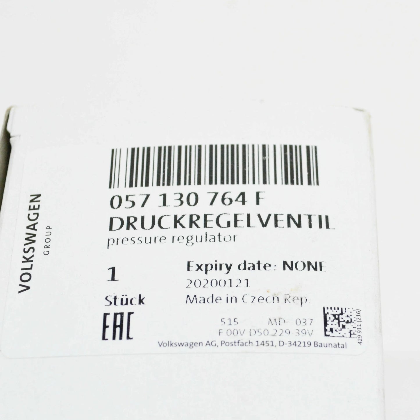 NEW AUDI Q7 4L FUEL RAIL PRESSURE RELIEF VALVE 057130764F ORIGINAL