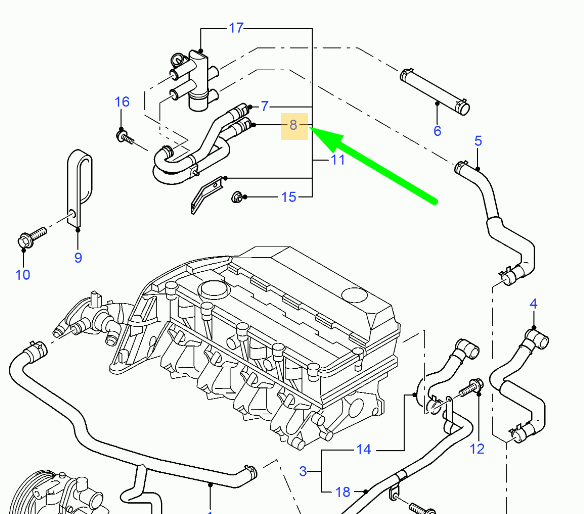 new ford transit mk3 heater hose yc1h-18c266-bc 4042578 original