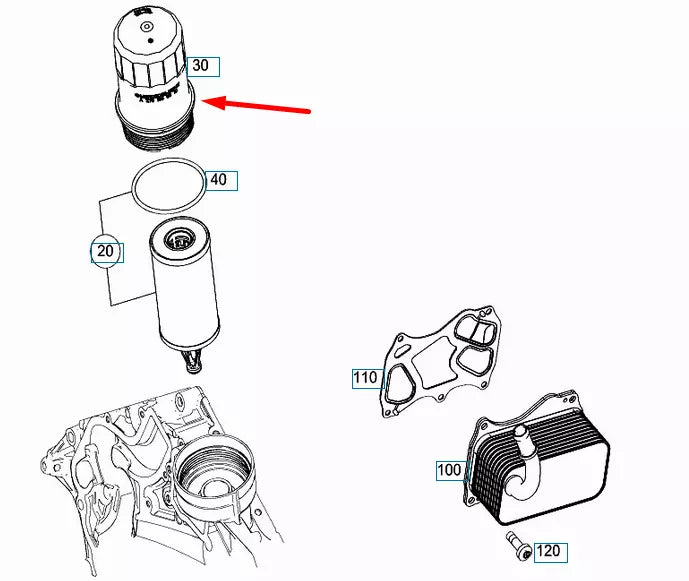 NEW MERCEDES-BENZ GLE W166 OIL FILTER HOUSING COVER A2761800038 ORIGINAL