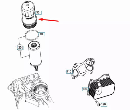 NEW MERCEDES-BENZ GLE W166 OIL FILTER HOUSING COVER A2761800038 ORIGINAL