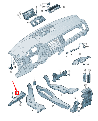 NEW VW TOURAN 5T LEFT FOOTWELL VENT RHD 518819151 ORIGINAL