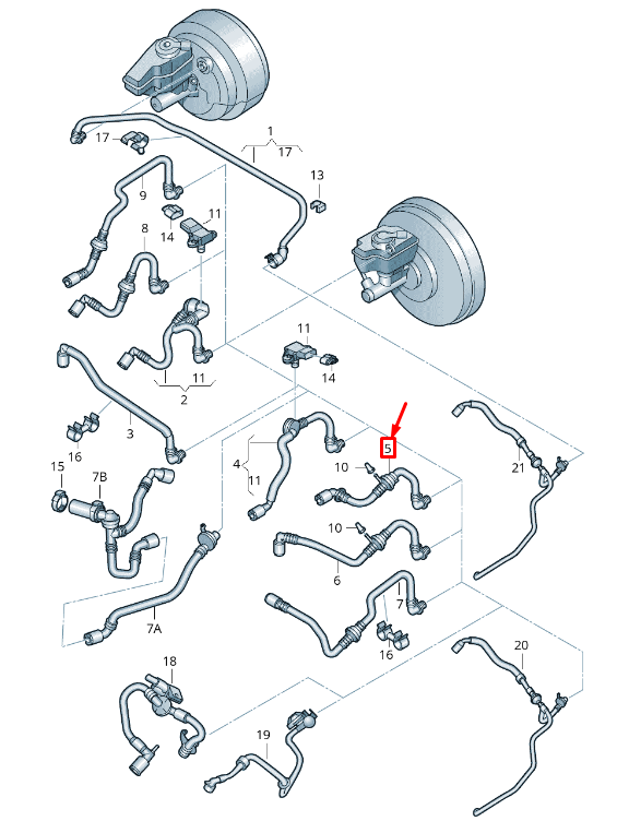 new audi a3 sportback 8p brake vacuum hose 1k0612041gp original