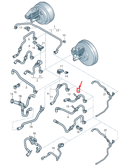 new audi a3 sportback 8p brake vacuum hose 1k0612041gp original