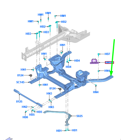 new ford mustang mk6 front cross member damper assy 5332323 original