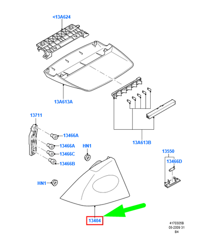 new ford focus mk2 rear right taillight 5m51-13a602-aa 1333832 original