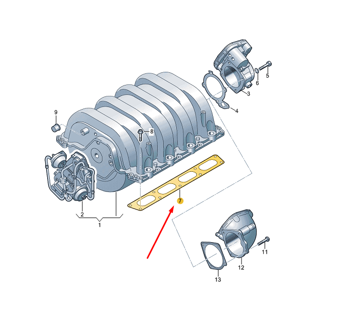 new audi a4 b7 intake manifold gasket 077129717q original