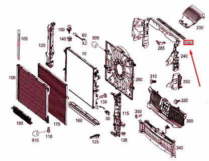 NEW MERCEDES-BENZ S W222 RADIATOR AIR DUCT A2225052730 ORIGINAL