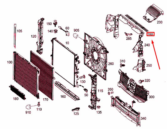 NEW MERCEDES-BENZ S W222 RADIATOR AIR DUCT A2225052730 ORIGINAL