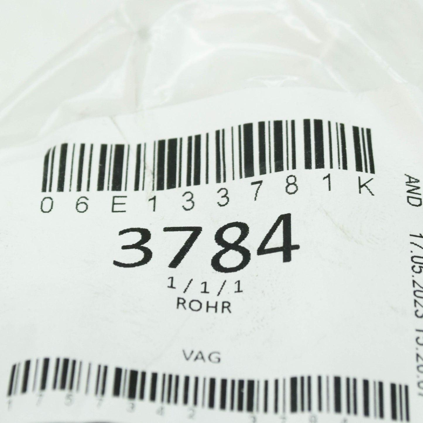 NEW AUDI A4 B8 CONNECTING TUBE WITH AKF VALVE 06E133781K ORIGINAL