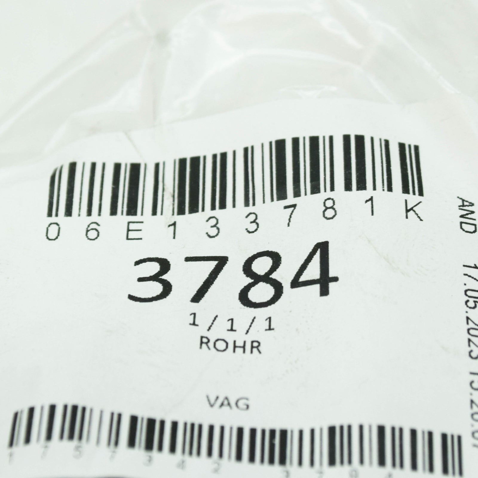 NEW AUDI A4 B8 CONNECTING TUBE WITH AKF VALVE 06E133781K ORIGINAL