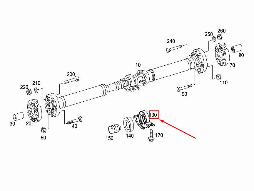 NEW MERCEDES-BENZ C COUPE C205 SHAFT CENTER SUPPORT BEARING A2054107901 ORIGINAL