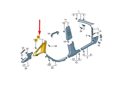 NEW AUDI A7 SPORTBACK 4G8 REAR LEFT UPPER C-PILLAR TRIM 4G8867287HF6 ORIGINAL