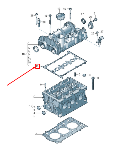 NEW VW TOURAN 5T CYLINDER HEAD GASKET 04C103483K ORIGINAL