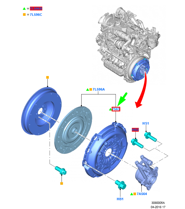 new ford mondeo mk5 clutch pressure plate assy fm51-7563-aa 2054262 original