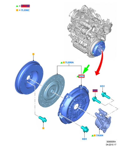 new ford mondeo mk5 clutch pressure plate assy fm51-7563-aa 2054262 original