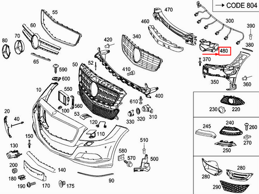 new mercedes-benz cls c218 front left bumper impact absorber a2188851937