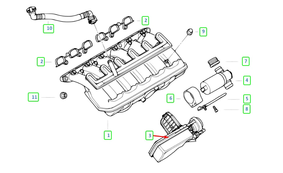 NEW BMW 3 E46 AIR INTAKE MANIFOLD FLAP ADJUSTER 11617544805 ORIGINAL