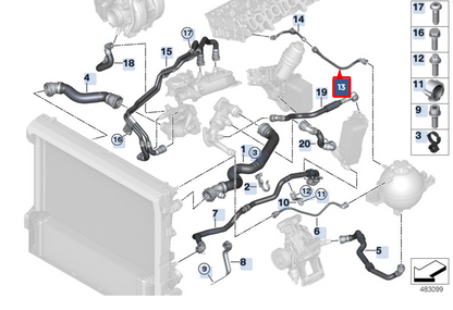 new bmw x4 g02 expansion tank hose 17128577061 original