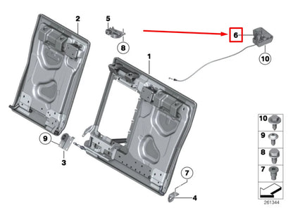 NEW BMW 5 E60 REAR LEFT SEAT ACTUATION UNIT 7114469 52207114469 ORIGINAL