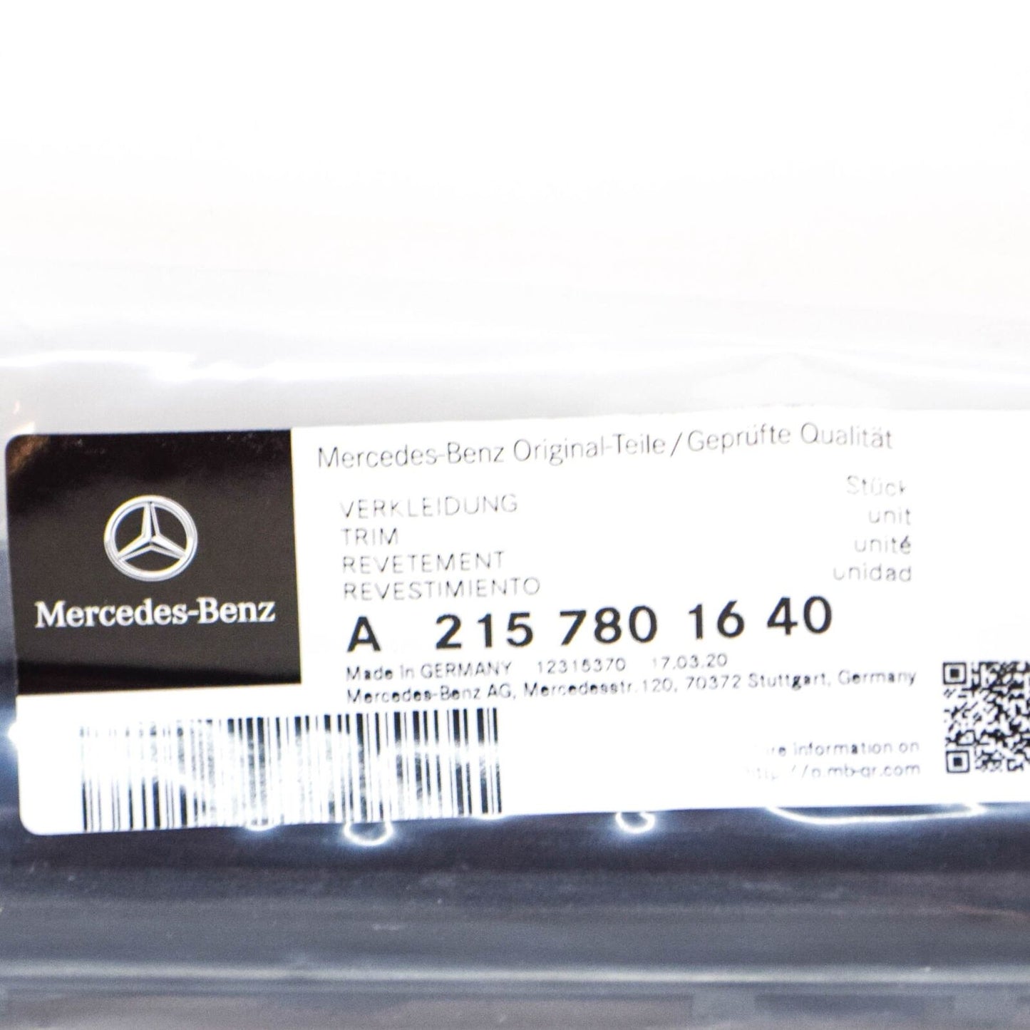 NEW MERCEDES-BENZ C W203 ROOF RIGHT SIDE ROLLER BLIND COVER A2157801640 ORIGINAL