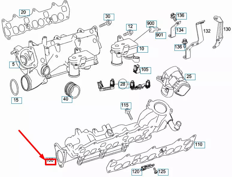 NEW MB ML W164 CHARGE AIR DISTRIBUTION LINE LEFT AIR LINE A6420902737 ORIGINAL