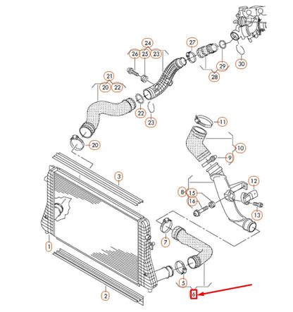 NEW VOLKSWAGEN BEETLE A5 CHARGE AIR COOLER PRESSURE HOSE 1K0145834AJ ORIGINAL