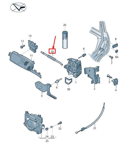 new vw phaeton 3d front door lock bowden cable 3d0837085e original