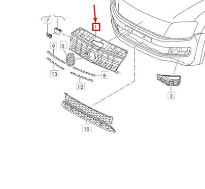 NEW VOLKSWAGEN AMAROK FRONT RADIATOR GRILLE 2H6853651FLDB ORIGINAL