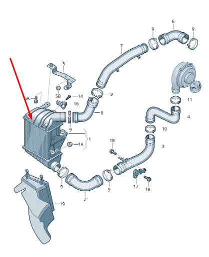 new volkswagen polo 9n intercooler radiator 6q0145804a original