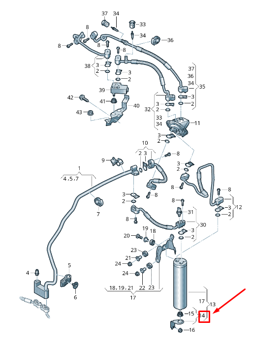 NEW AUDI A8 4N LOWER A/C CONDENSER DRIER BRACKET 4N0816595E ORIGINAL