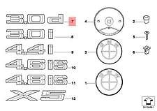 new bmw x5 e53 trunk lid chrome 3.0d emblem badge logo sign 7008541 51147008541