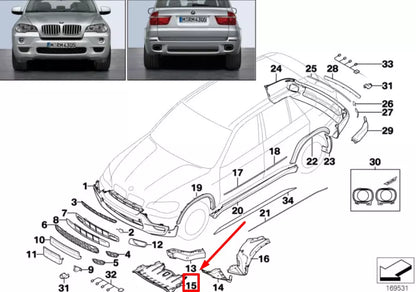 NEW BMW X5 E70 FRONT BUMPER UNDERBODY COVER 51758037187 8037187 ORIGINAL