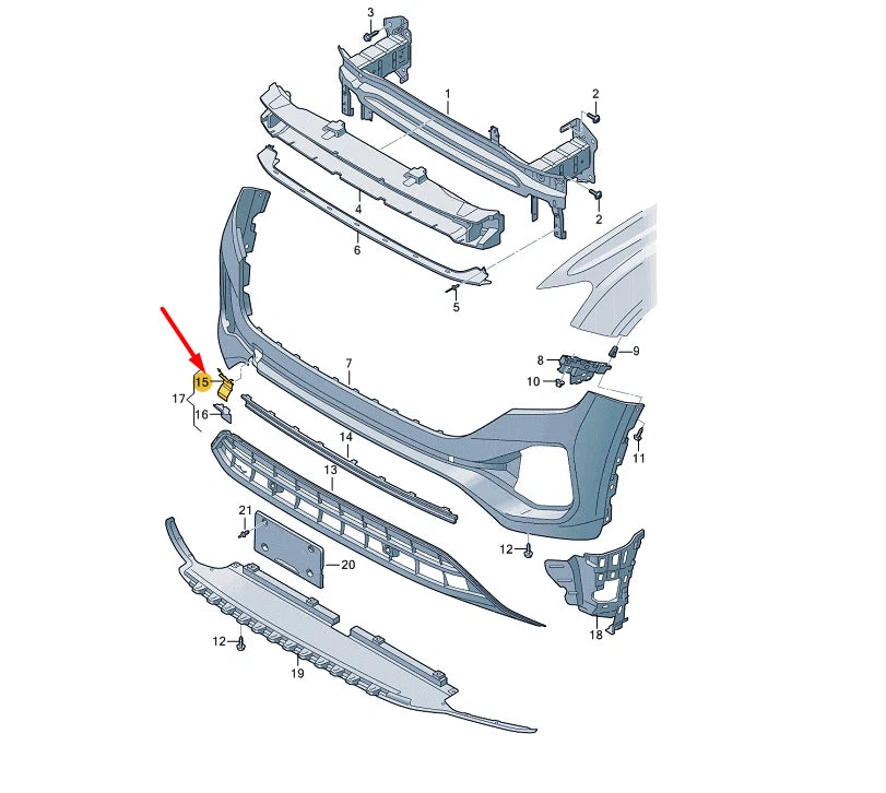 NEW VOLKSWAGEN ATLAS CA1 FRONT BUMPER TOW EYE COVER 3CM807155AV3 ORIGINAL