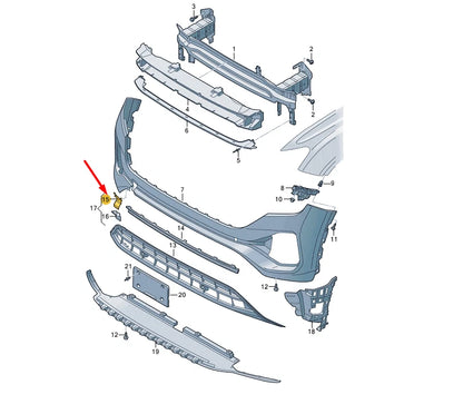 NEW VOLKSWAGEN ATLAS CA1 FRONT BUMPER TOW EYE COVER 3CM807155AV3 ORIGINAL