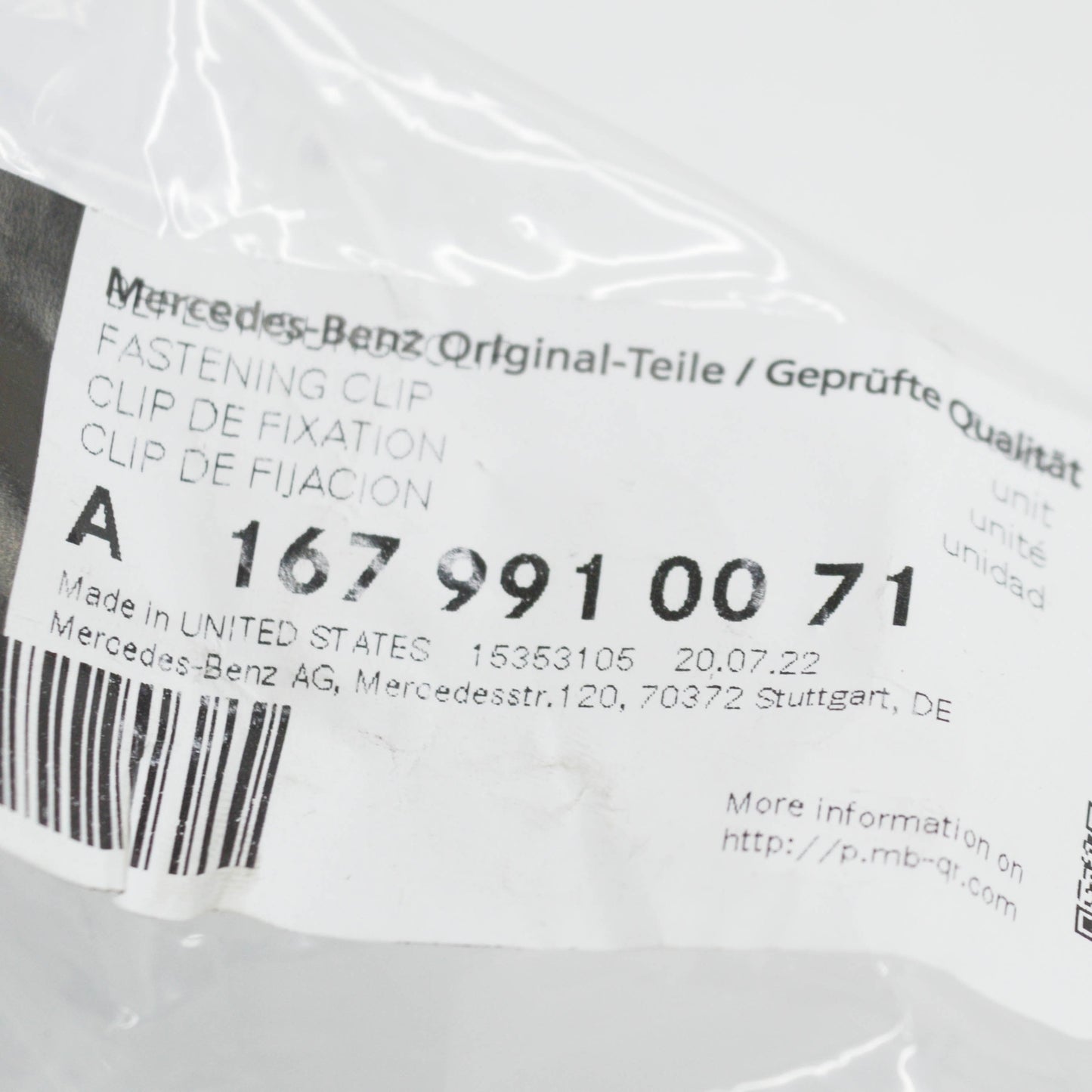 NEW MERCEDES-BENZ GLE W167 FASTENING MOUNTING CLIP A1679910071 ORIGINAL