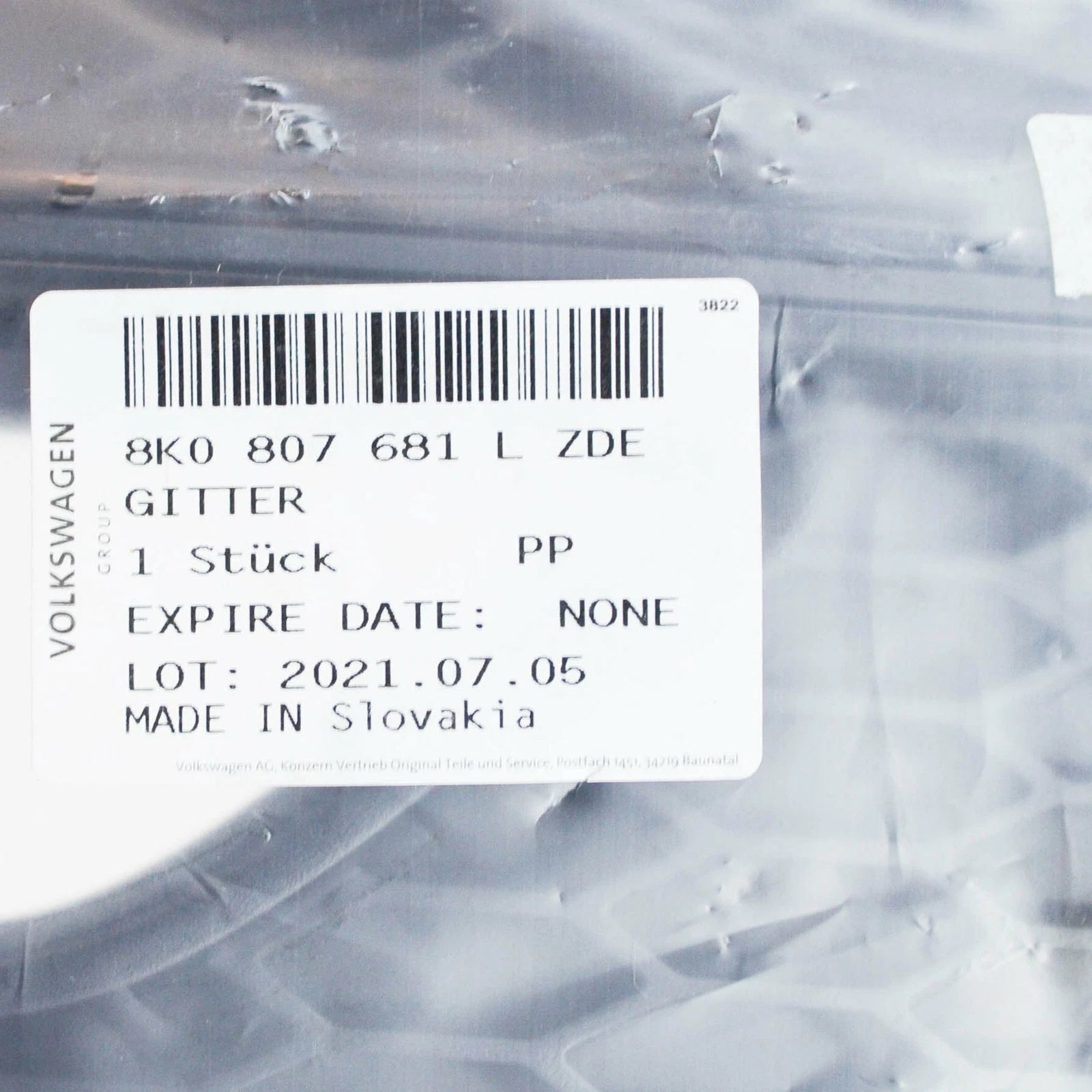 NEW AUDI A4 B8 LEFT FOG GRILLE  8K0807681LZDE 8K0807681L ZDE