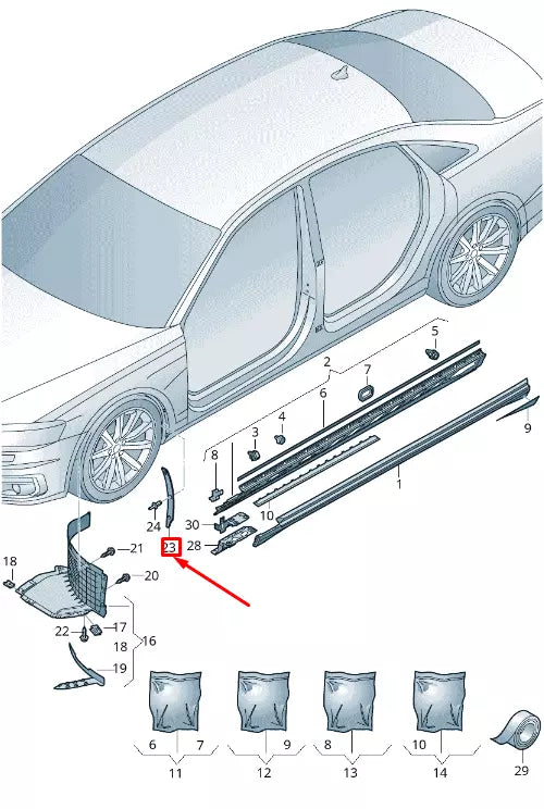 NEW AUDI A8 4N FRONT LEFT STONE CHIP GUARD 4N0853823A
