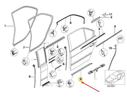 NEW BMW 7 E38 REAR LEFT DOOR SEALING BETWEEN DOOR/ENTRANCE 51228158187 ORIGINAL