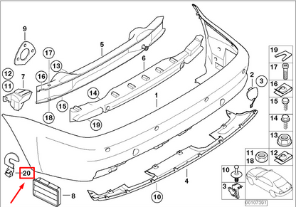 new bmw 3 e46 rear left bumper bracket clip clamp 51127896161 7896161 original
