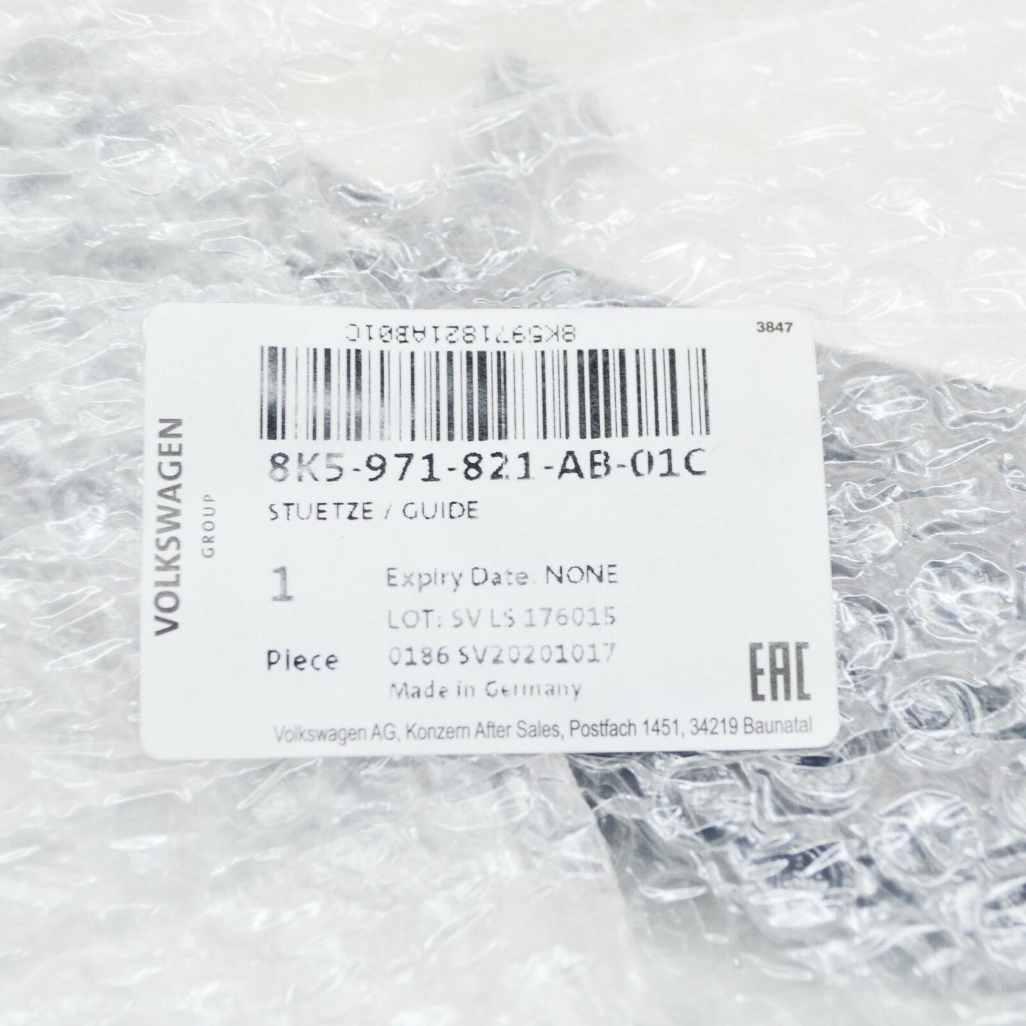 NEW AUDI A4 B8 REAR LEFT LID HINGE GUIDE PIECE 8K5971821AB01C ORIGINAL