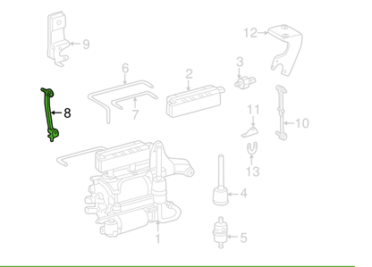 NEW MERCEDES BENZ S W220 FRONT HEADLIGHT TIE ROD LINK A2203200389 ORIGINAL