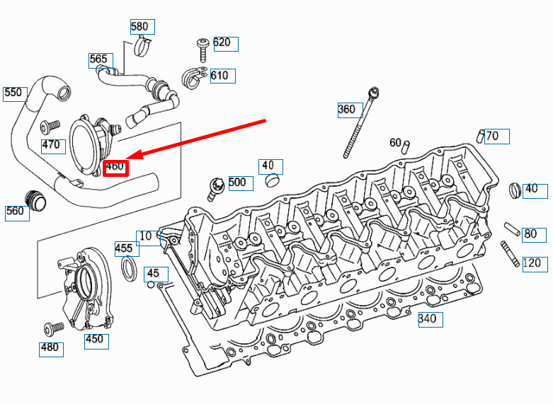 NEW MERCEDES-BENZ CL C215 CYLINDER HRAD LEFT COVER VALVE A2750100291 ORIGINAL