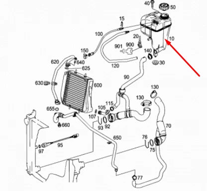 NEW MB SL R230 EXPANSION COOLANT TANK A2305000149 5.5 PETROL ORIGINAL