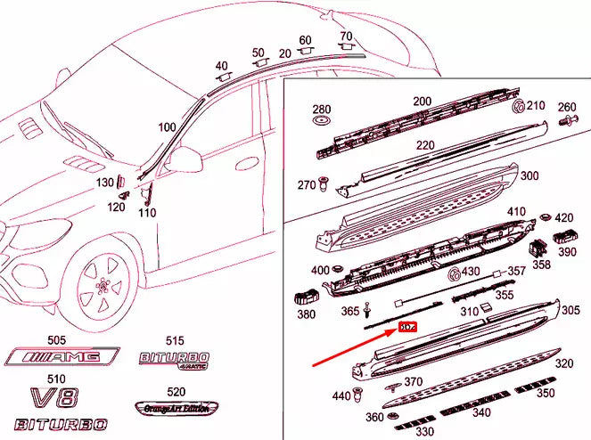 NEW MERCEDES-BENZ GLE C292 FRONT RIGHT ENTRANCE LIGHT A1669061001 ORIGINAL