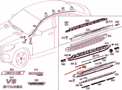 NEW MERCEDES-BENZ GLE C292 FRONT RIGHT ENTRANCE LIGHT A1669061001 ORIGINAL