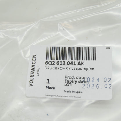new skoda fabia mk2 54 vacuum pipe with non-return valve 6q2612041ak original