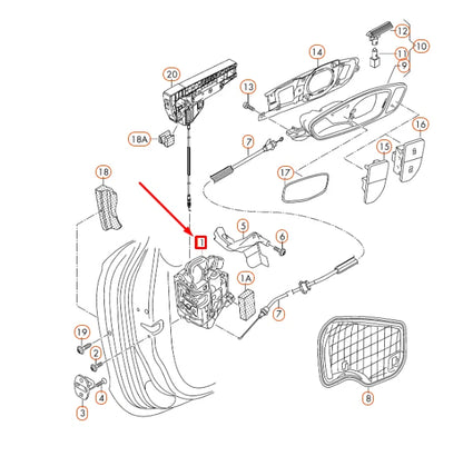 NEW AUDI A1 8X FRONT RIGHT DOOR LOCK LHD 8J1837016F ORIGINAL