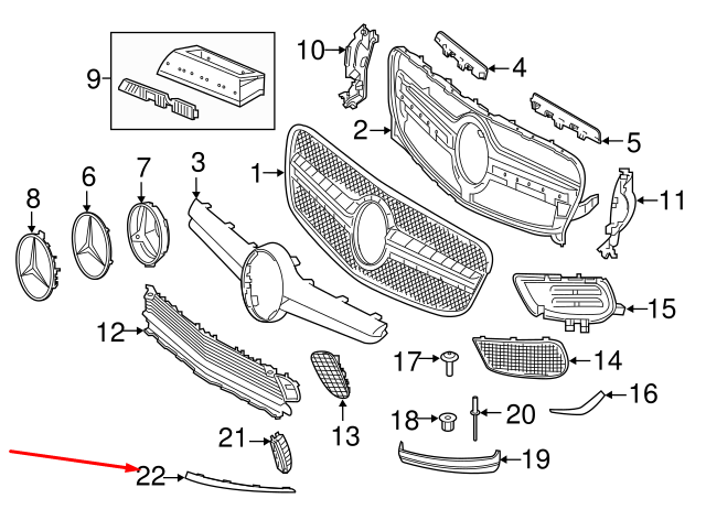 NEW MERCEDES-BENZ GLA X156 AMG FRONT BUMPER LEFT MOLDING A1568852901 ORIGINAL