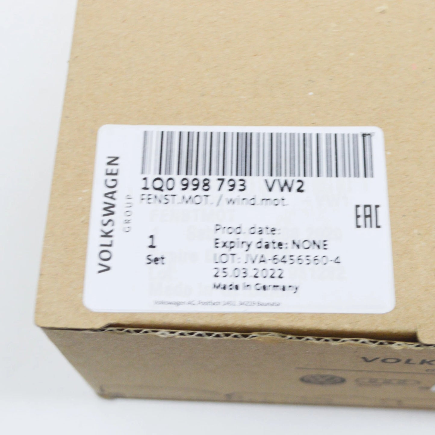 NEW VW EOS 1F REAR LEFT DOOR WINDOW MOTOR 1Q0998793VW2 ORIGINAL